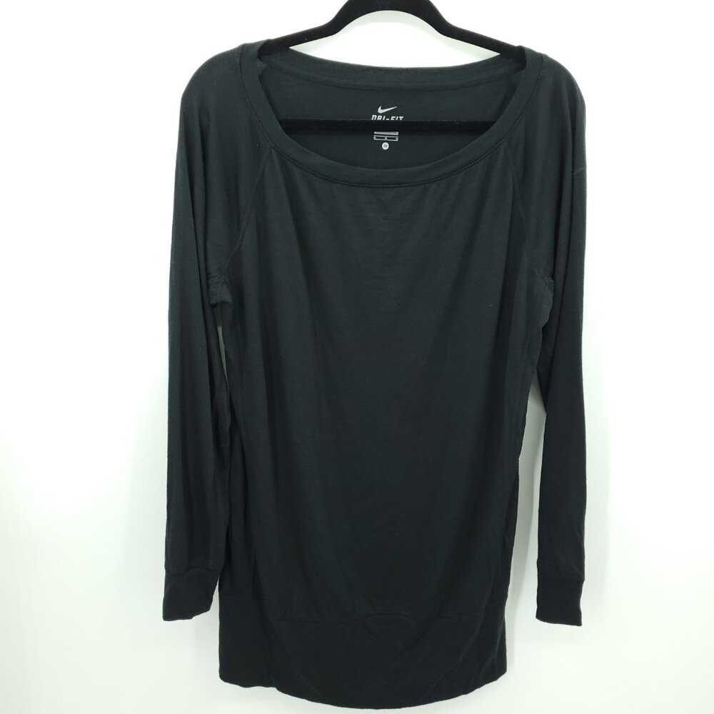 Nike Dri-Fit Wool-Blend Lightweight Relaxed Fit Long Sleeve Tunics Top M Black